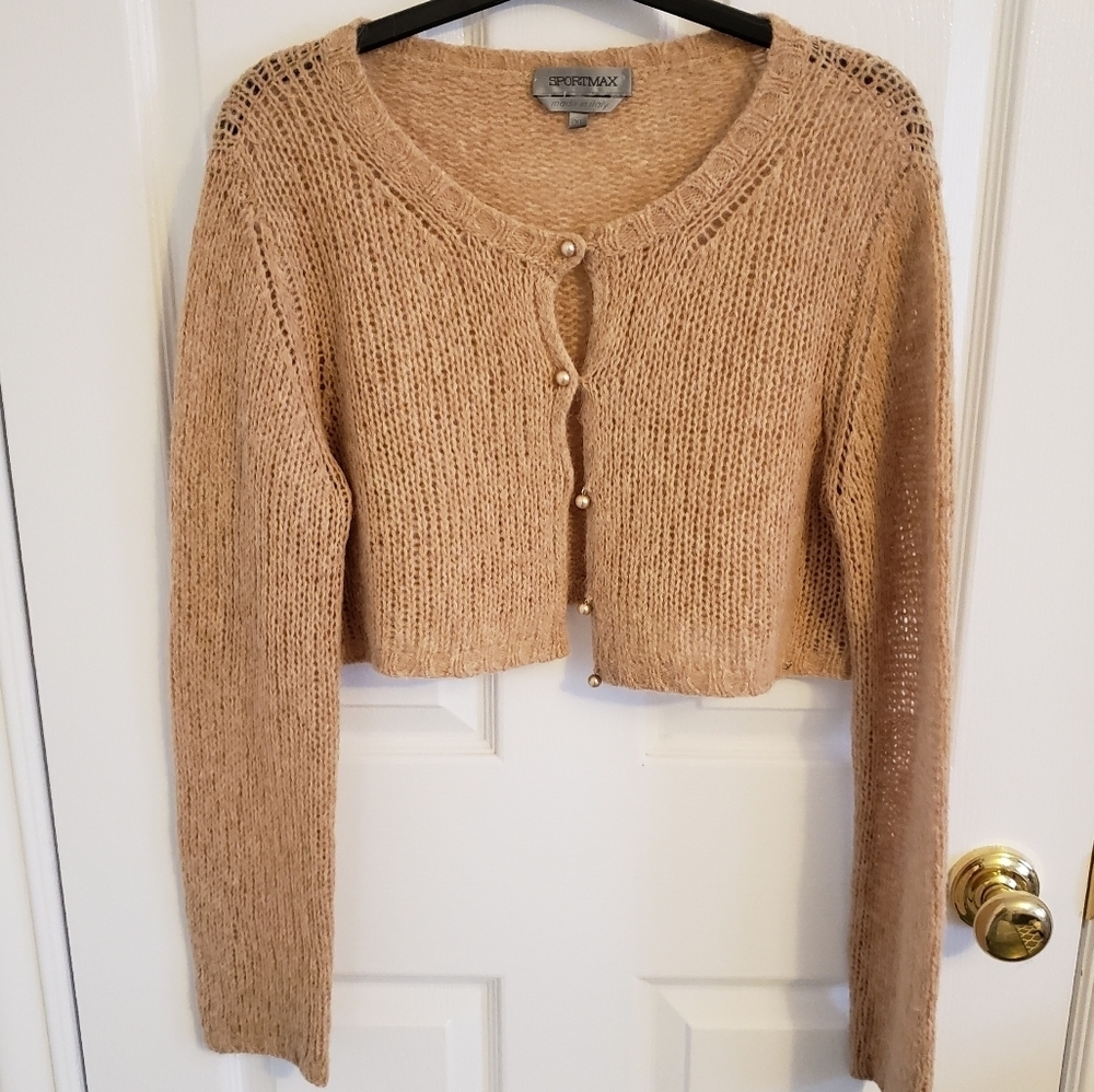 Sportmax Maxmara camel mohair croppee sweater xl